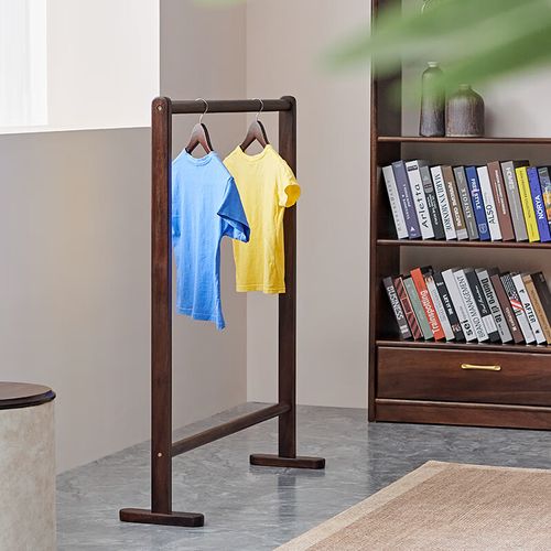 mexueer定制黑胡桃木衣帽架落地全實(shí)木家具兒童子掛衣架落地立式寵物